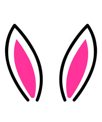Easter Bunny Ears clip art design on plain white transparent isolated background for card, shirt, hoodie, sweatshirt, apparel, tag, mug, icon, poster or badge