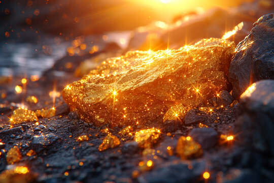 luminous gold grain powder