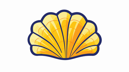 Sea Shell flat outlined icon  flat vector 