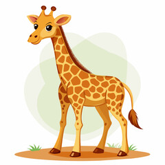 Obraz premium giraffe, mascot, pet, cartoon, pretty, cute, draw, art, wildlife, character, vector, illustration