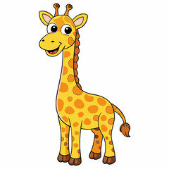 Obraz premium giraffe, mascot, pet, cartoon, pretty, cute, draw, art, wildlife, character, vector, illustration