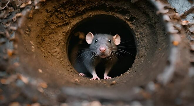 Rat in a pipe.
