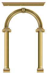 Gold classic frame of the rococo baroque door