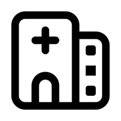 Fototapeta premium Hospital icon in outline style. Simple clinic vector illustration — pixel-perfect icon
