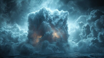 Massive Cloud Formation Over Open Ocean - obrazy, fototapety, plakaty