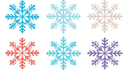 Naklejka na ściany i meble Snowflake pattern wallpaper. Snowflake symbol vector