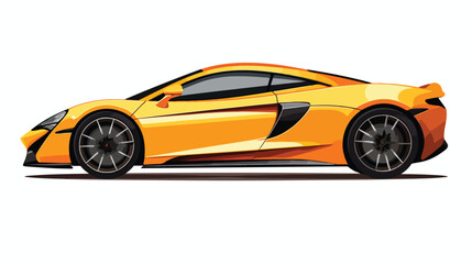 Sports car icon in flat style. Side view of the super