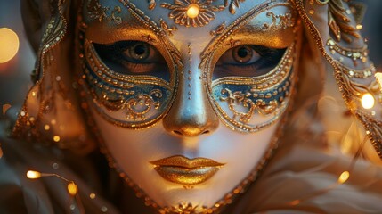 Close-Up of Person Wearing a Mask