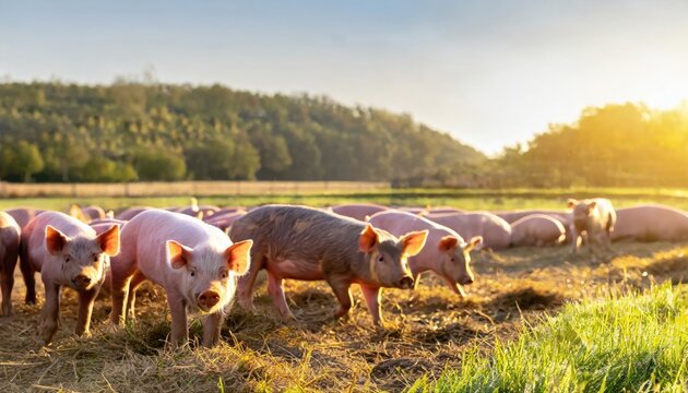 A pig on a small rural farm. Generated with AI