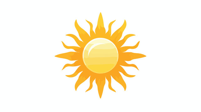 summer sun drawing icon  flat vector isolated on white