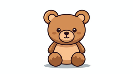 Teddy bear flat icon. Plush toy color icons in trend