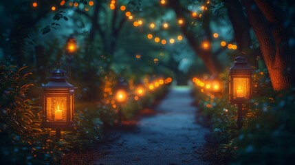 Illuminated Forest Path