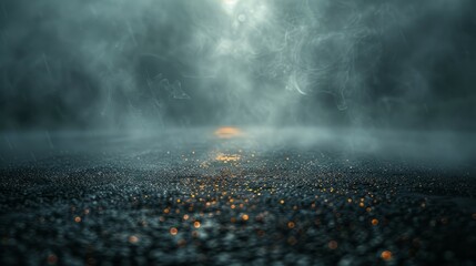 Foggy Night Road