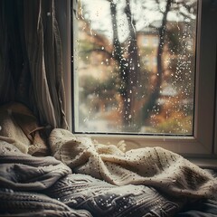 Waking to the sound of rain cocooned in blankets