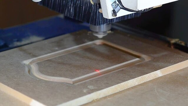 Milling of MDF board with computer-controlled milling machine