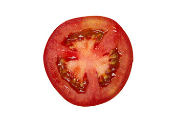 Red Fresh Tomato. Half isolated on transparent background