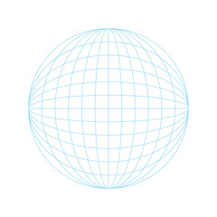 シンプルな水色の球体のワイヤーフレーム - 地球･グローバル･世界のイメージ素材
