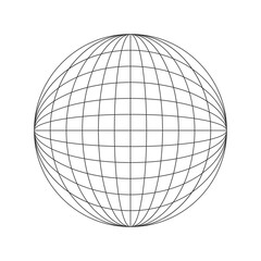 シンプルな黒い球体のワイヤーフレーム - 地球･グローバル･世界のイメージ素材
