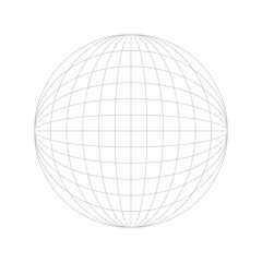 シンプルな薄いグレーの球体のワイヤーフレーム - 地球･グローバル･世界のイメージ素材
