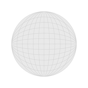 グレーの円とワイヤーフレームのシンプルなアイコン - 地球･グローバル･世界のイメージ素材