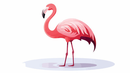 pink flamingo icon  flat vector isolated on white background