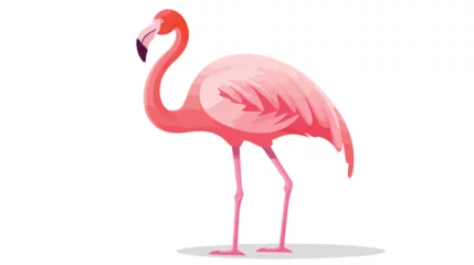 Fotobehang pink flamingo icon  flat vector isolated on white background © Hassan