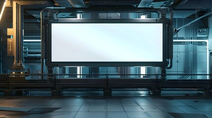 wide mock up of vertical blank advertising billboard or light box showcase at airport, copy space for your text message or media content, advertisement, commercial and marketing concept