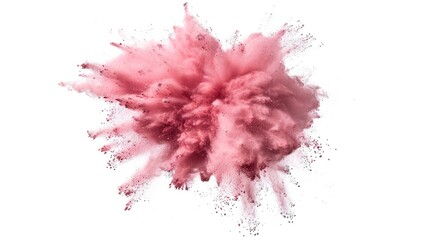 Pink powder explosion with high speed