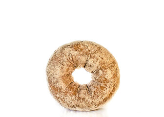 Fototapeta na wymiar Cinnamon and sugar coated cake donut on a white background