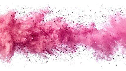 Horizontal pink smoky wave isolated on white - obrazy, fototapety, plakaty