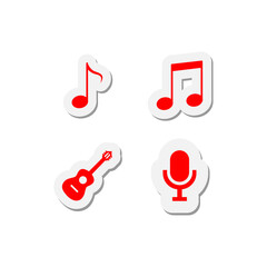  Music icons isolated on transparent background