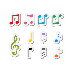 Music notes set icon isolated on transparent background