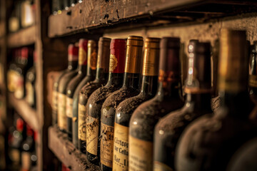Vintage Wines in Dusty Cellar