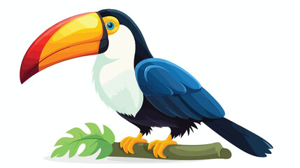 Toucan bird character isolated vector simple cartoon