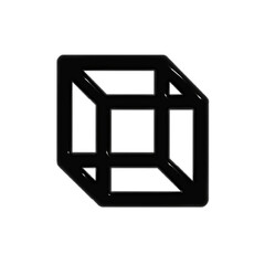 3D black square geometrical shape