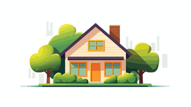 residential house icon on white background  flat vector