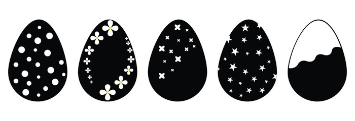 Set of easter eggs flat design on white background 7 6 8