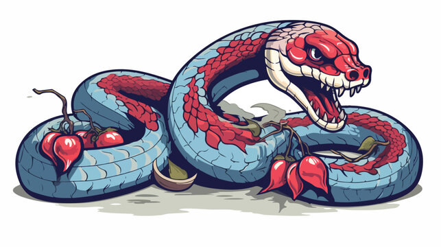 retro distressed sticker of a cartoon poisonous snake