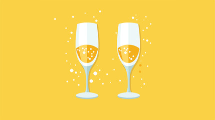 Two glasses of champagne icon. Modern simple flat vector