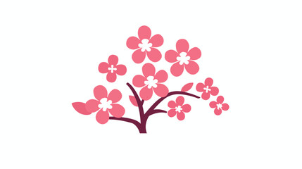 Sakura tree flower vector icon.