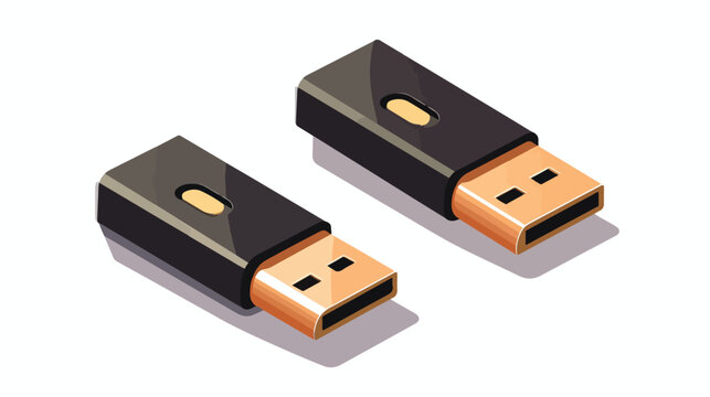 USB flat vector isolated on white background