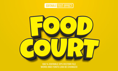 Editable 3d text style effect - Food Court text effect Template