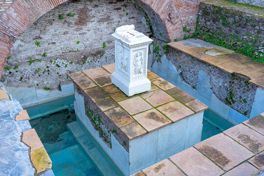 Spring of Juturna fountain inside the Palatine Hill, Rome, Italy
