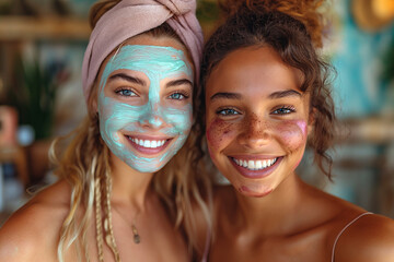 Two Women With Face Paint Smiling