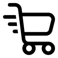 Quick cart icon in outline style. Simple checkout symbol vector illustration — pixel-perfect icon.