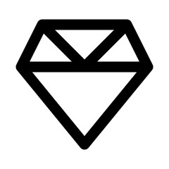 Diamond icon in outline style. Simple jewelry vector illustration — pixel-perfect icon.