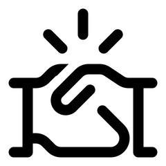 Handshake icon in outline style. Simple deal sign vector illustration — pixel-perfect icon.