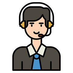 icons about people's jobs in general, the colored icons show a person's profession