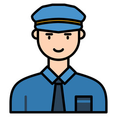 icons about people's jobs in general, the colored icons show a person's profession