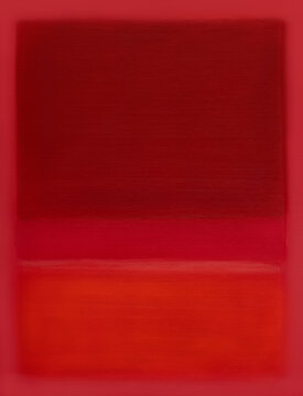 Abstract oil painting in red colors rothko style minimalism